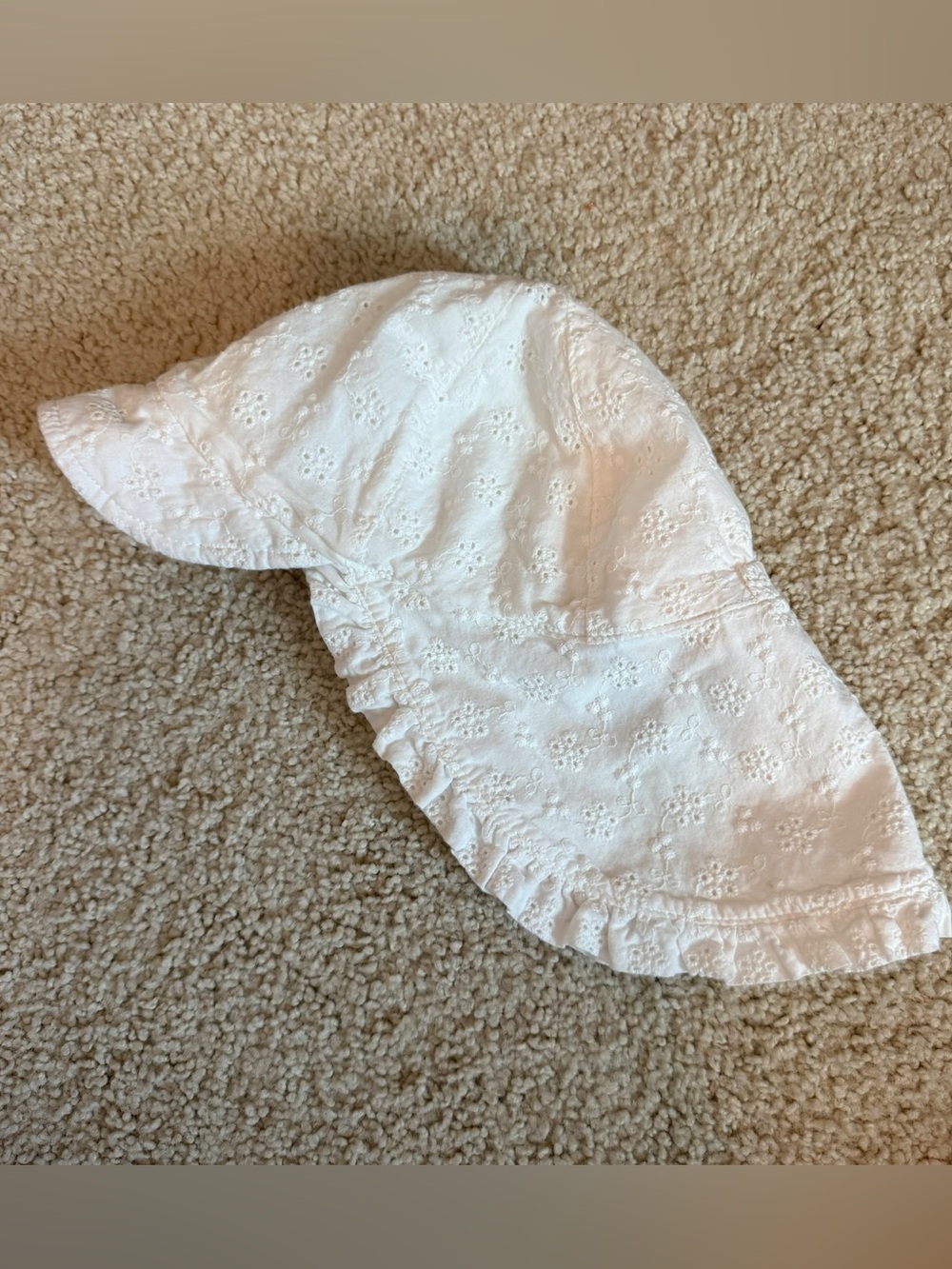 babyGAP White Eyelet Ruffle Sun Hat for Kids